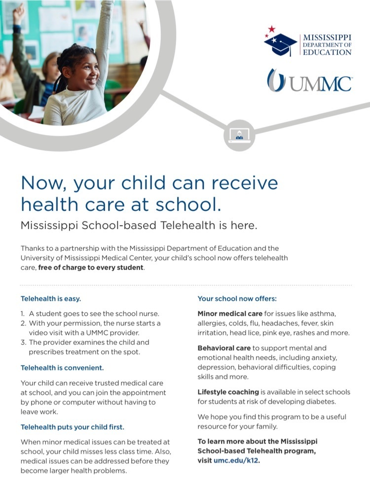 Mississippi School-based Telehealth is here. Thanks to a partnership with the Mississippi Department of Education and the