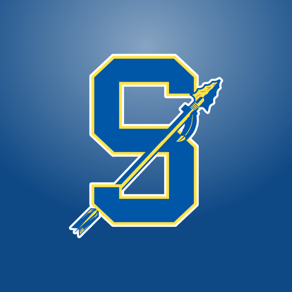 Senatobia S Logo on blue background